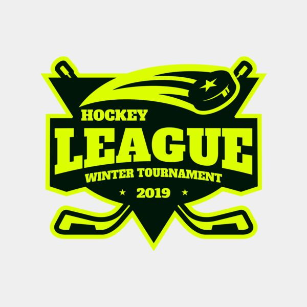 League Hockey Winter Tournament logo template サムネイル