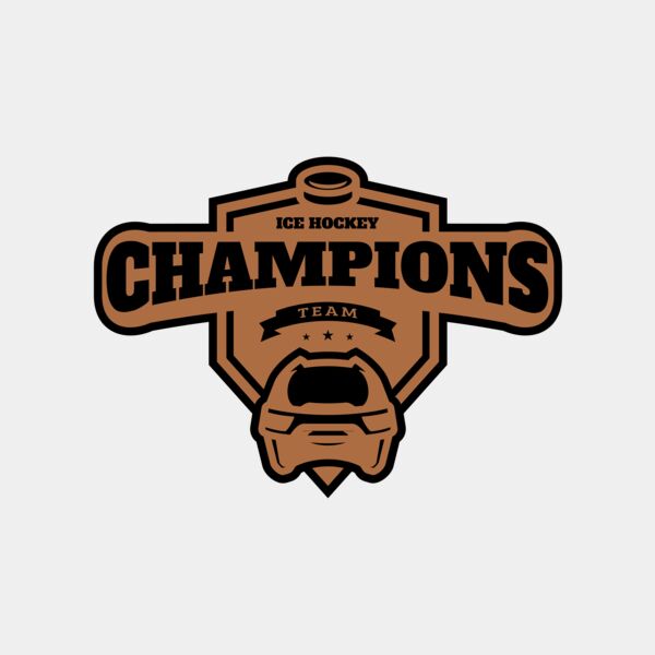 Champions Team Ice Hockey logo template サムネイル