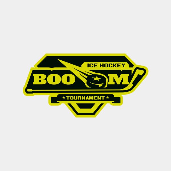 Boom Ice Hockey Tournament logo template サムネイル