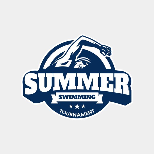 Summer Swimming Tournament logo template サムネイル