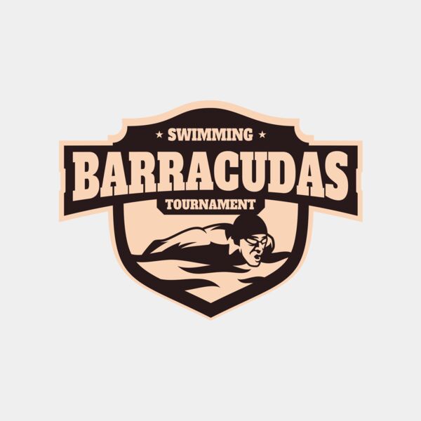 Barracudas Swimming Tournament logo template サムネイル