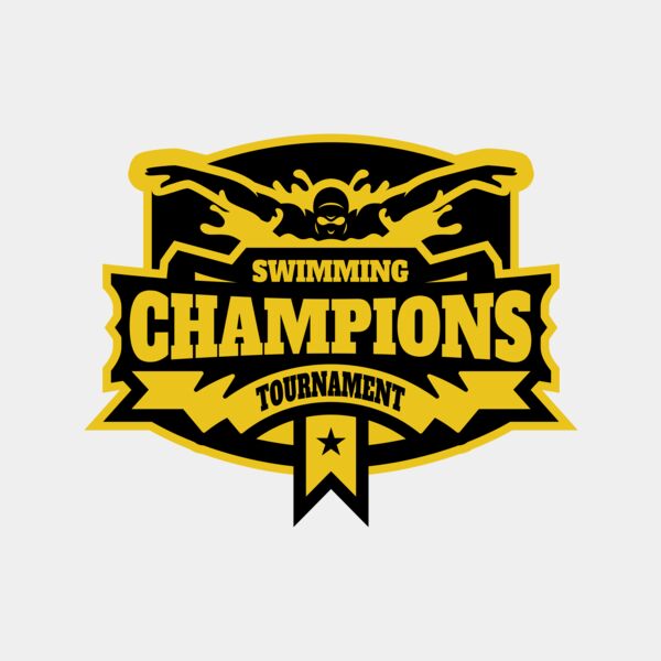 Champions Swimming Tournament logo template サムネイル