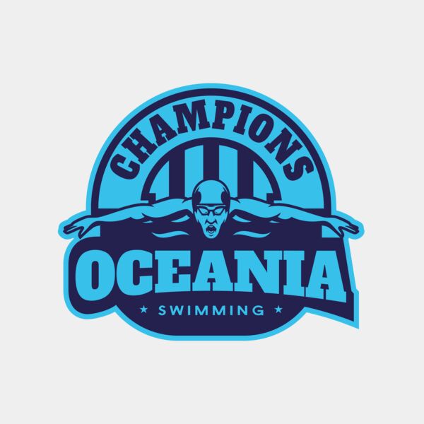 Oceania Champions Swimming logo template サムネイル