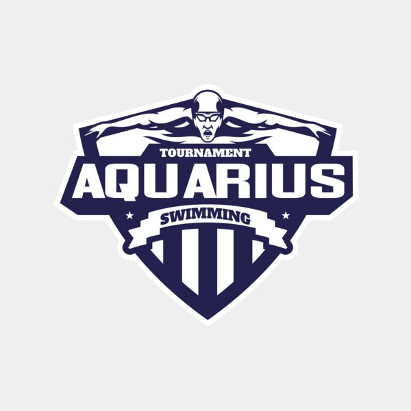Aquarius Swimming Tournament logo template サムネイル
