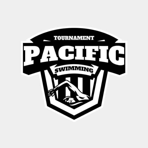Pacific Swimming Tournament logo template サムネイル