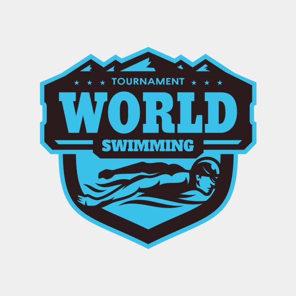 World Tournament Swimming logo template サムネイル