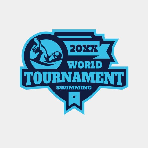 Tournament World  Swimming logo template サムネイル