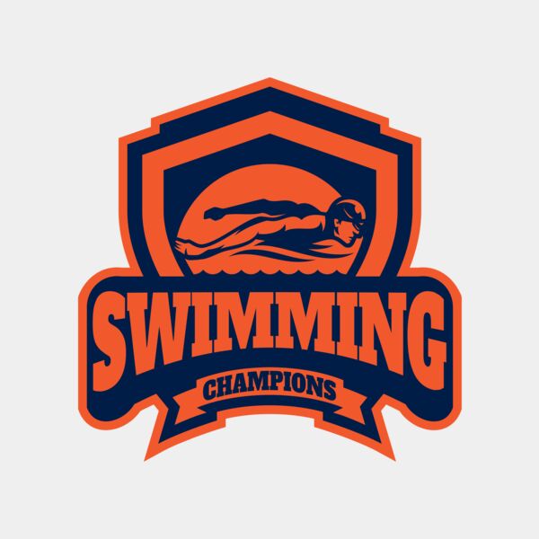 Swimming Champions logo template サムネイル